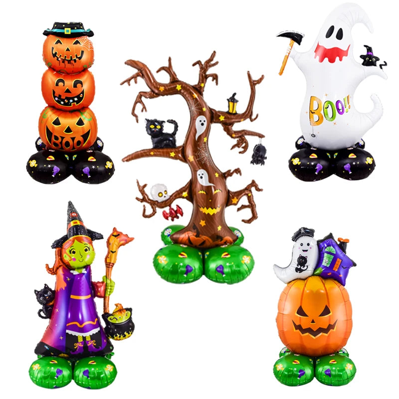 1set Giant Stand Pedestal Halloween Party Balloons Ghost Skull Pumpkin Tree Wizard Shape Balloon Halloween Decorations 2027