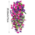 1/2Pc 75cm White Artificial Morning Glory Wall Hanging Faux Violet Plants Hanging Flowers Vines for Home Garden Wedding Decor