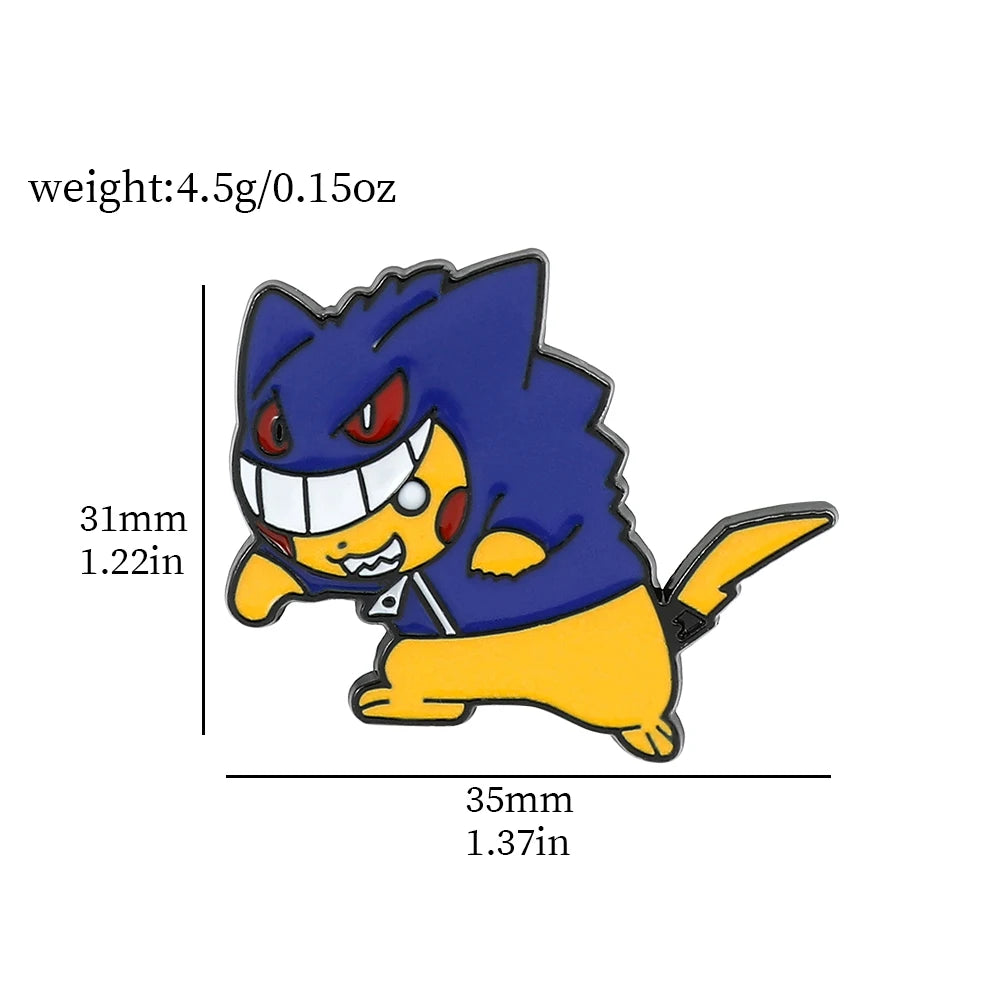 Gengar Cartoon Brooches Anime Enamel Lapel Pins for Backpack Accessories Fans Collection Brooches Jewelry Gift