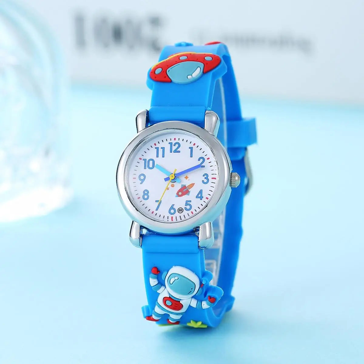 Cartoon Astronaut Watch for Kids – Space UFO Quartz Student Watch