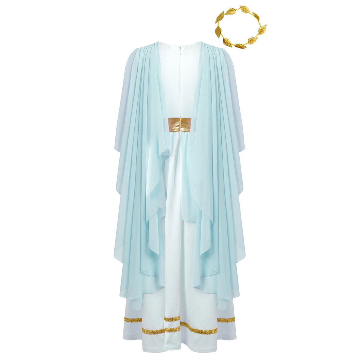 Girls Athena Costume Greek Princess Dress Ancient Greece Roman Toga with Laurel Headwear Halloween Carnival Cosplay Outfits Sets