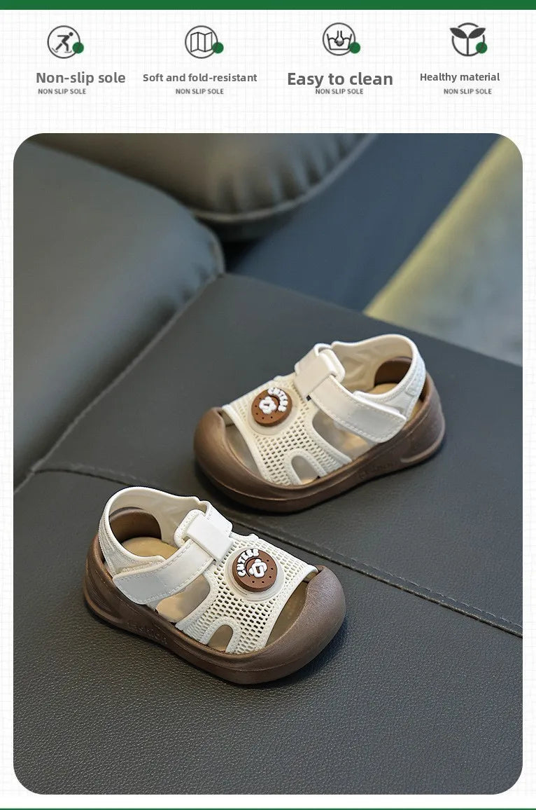 Baby First Walker Sandals Closed Toe Summer Shoes for Toddlers