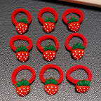 10pcs Multi-Color Strawberry Hair Ties Set Cute Design Girls Hair Accessories Enhances Daily Festive Styling Sweet Gift