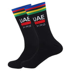 New UAE Cycling Socks rTeam Bike Nurse Compression Road Bike Running Mtb Knee-high White Sports Running Football Socks