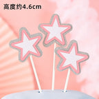 Princess Cake Topper Beautiful Girl with Bow Stars for Happy 1st Birthday Party Cake Decoration Baby Shower Party Supplies