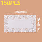 150Pcs Kitchen Fried Food Special Flower Bottom Paper Oil-absorbing Paper Baking Cake Pizza Snack Round Household Lace Paper Pad