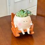Smiling Face Swing Flower Pot for Succulents & Small Plants