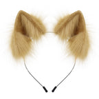 Handmade Faux Fur Animal Ears Headband Furry Cat Fox Ear Hairhoop Headwear Costume Accessory for Cosplay Masquerade