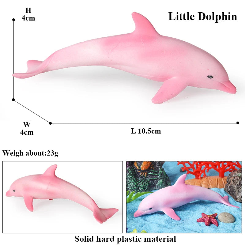 Oenux Ocean Life Animals Whale Dolphin Basking Shark Narwhal Tropical Fish Model Action Figures PVC Education Toy Kids Gift