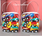 6/12Pcs Mini Inertial Pull Back Engineering Car Set Cartoon Toys Birthday Gift