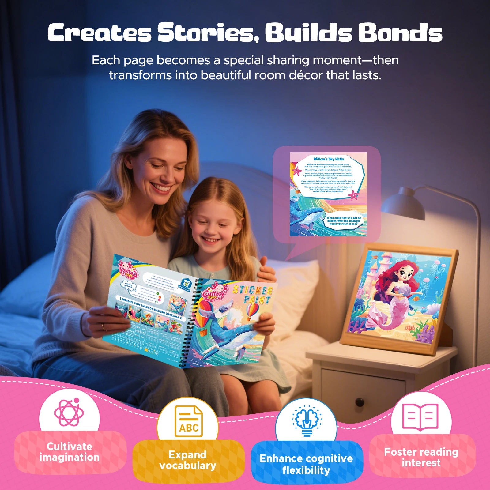 1/2PCS CutteeyFyry Sticker Book By Number Unicorn Stickers Paint Book For Kids Paint by Number Sticker Book Keep Kids Busy