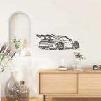 Car Metal Wall Art - Black Metal Carving, Sleek Design with Spoiler & Exhaust Pipes, Easy to Hang Home & Office Decor