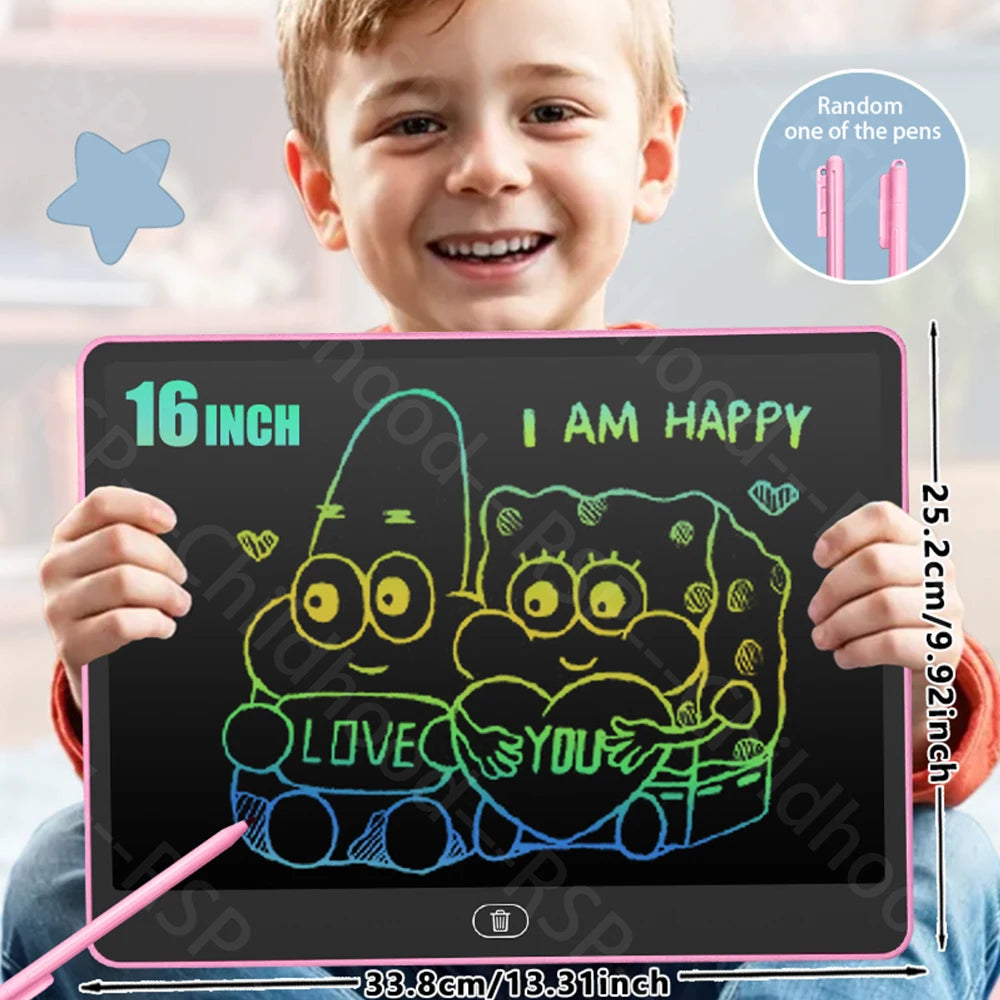 8/11/13/16 Inch LCD Drawing Tablet Writing Board Kids Doodle Painting Handwriting Pad Toy for 3 4 5 6 7 8 Years Girls Boys Gifts