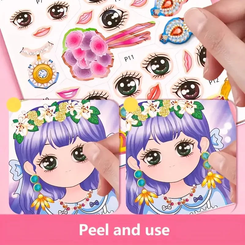 2pcs Princess Sticker Activity Book for Ages 3+ - DIY Magic Dress-Up, Toddler Craft Gift, Birthday Party Favor, Chinese Version