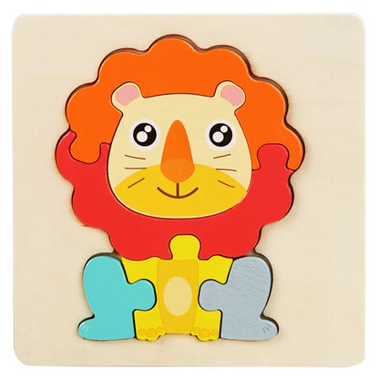Wooden Montessori Animal Puzzle Colorful Educational Toy for Kids