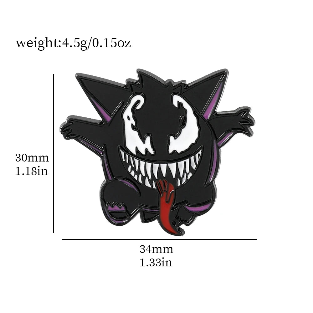 Gengar Cartoon Brooches Anime Enamel Lapel Pins for Backpack Accessories Fans Collection Brooches Jewelry Gift