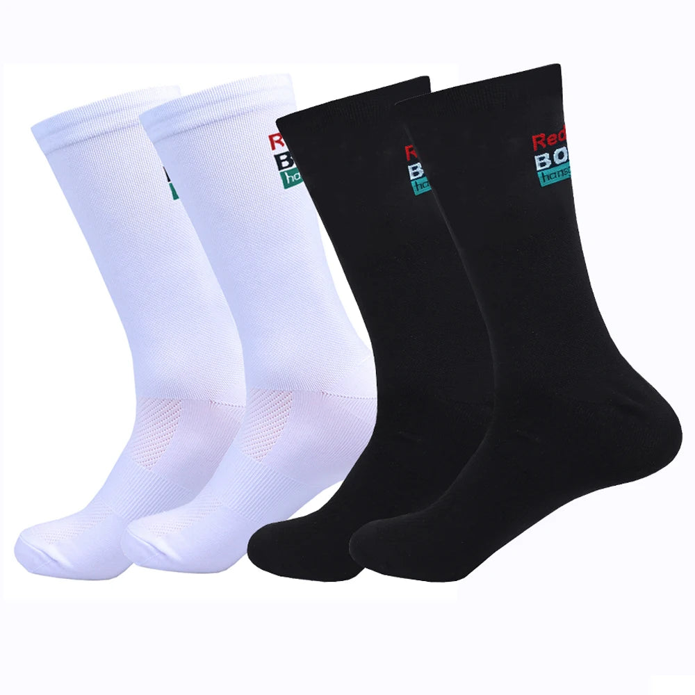 New UAE Cycling Socks rTeam Bike Nurse Compression Road Bike Running Mtb Knee-high White Sports Running Football Socks