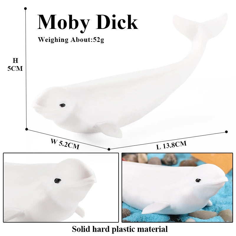 Oenux Ocean Life Animals Whale Dolphin Basking Shark Narwhal Tropical Fish Model Action Figures PVC Education Toy Kids Gift