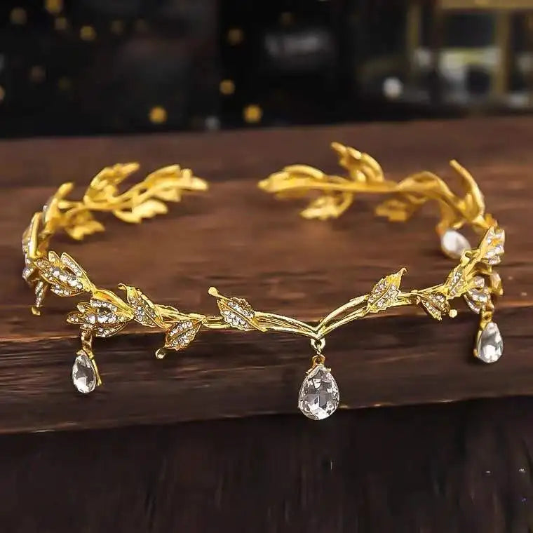 Handmade Crystal Headbands for Women Crown Bridal Party Elf Hair Accessories Wedding Tiara Jewelry Hair Hoop Tiara Accessories