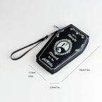 Dark Style Coffin Design Coin Purse Halloween Pattern Clutch Zipper Wallet PU Leather Trendy Purse