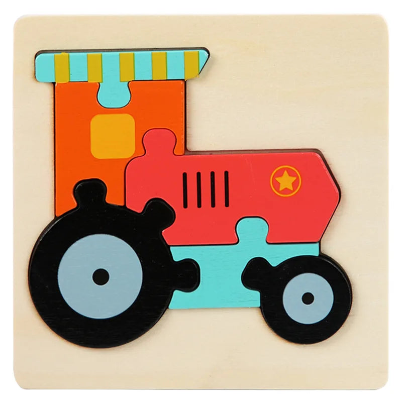 Wooden Montessori Animal Puzzle Colorful Educational Toy for Kids
