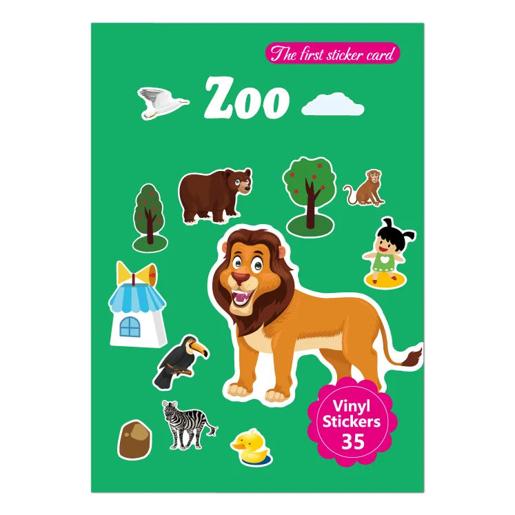 New Sticker Book Focus Potential Development Reusable Stickers Cartoon Animal Enlightenment Baby Early Education Book For Kids
