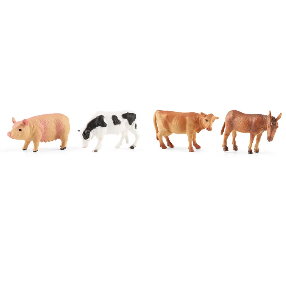 12PCS Farm Animal Toy Set – Mini Poultry & Livestock Figures for Kids