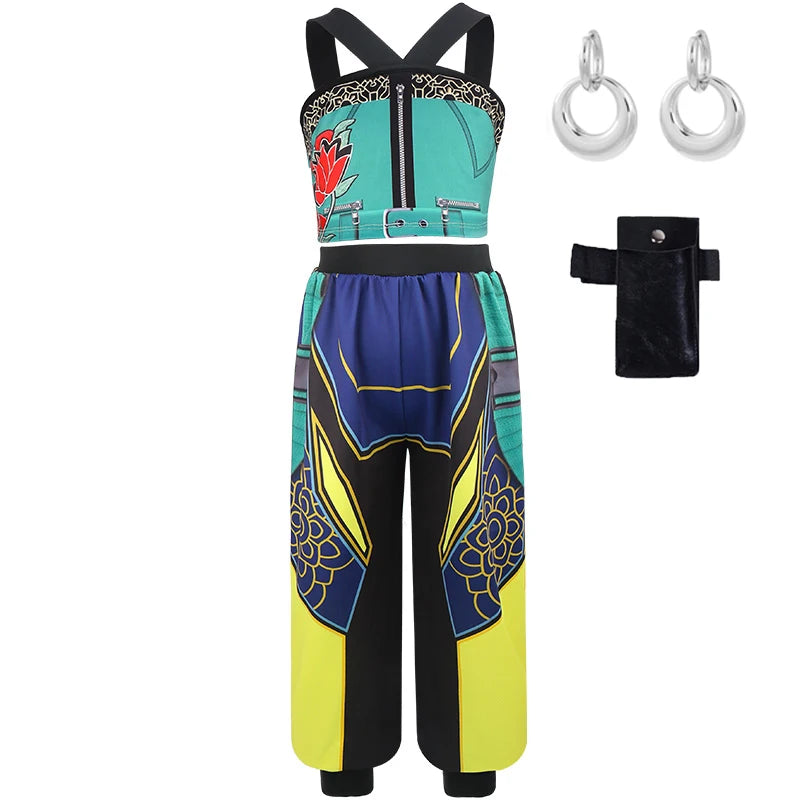 Anime-Inspired Halloween Cosplay Costume Set for Girls – K-Pop Stage Performance Outfit with Accessories