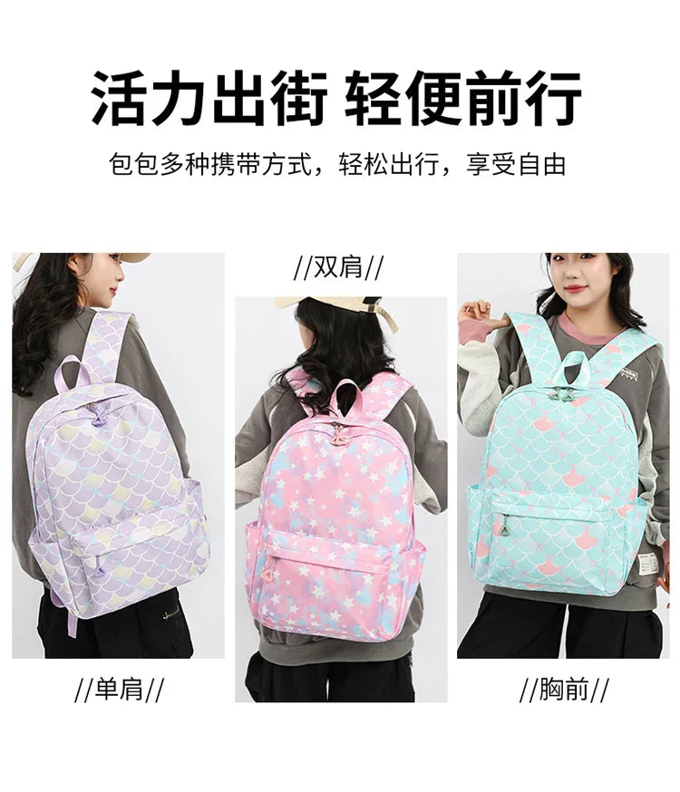 3Pcs/Set KPop Demon Hunter School Bags Girls Teens Rumi Mira Zoey Youth School Backpack Travel School Students Laptop Backpack
