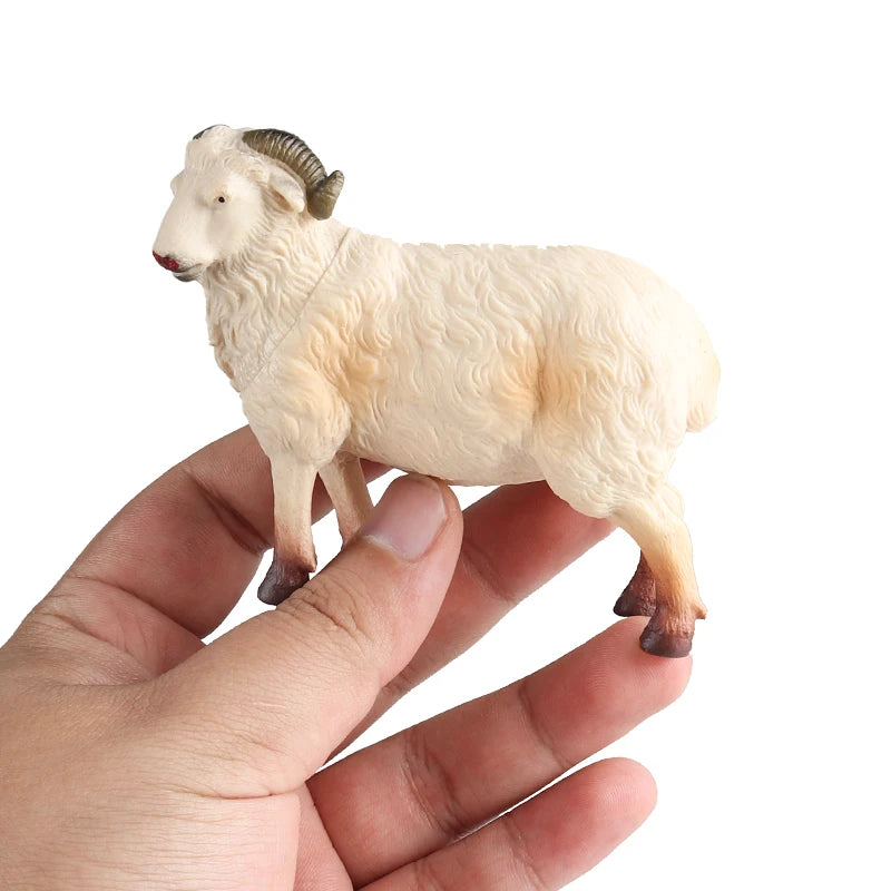 Oenux Farm Model Simulation Goose Duck Pig Hen Cow Horse Sheep Action Figures Poultry Animals Figurine Miniature Cute Kids Toy