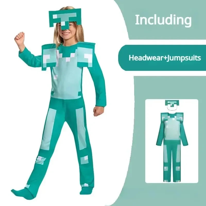 Halloween Cosplay Costume Deluxe My World Minecraftinglys Sets Diamond Armor Series Costumes For Cosplay Games Toy Gifts 110-140