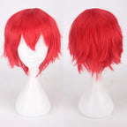 Men Women Synthetic Anime Cosplay Wigs Short Straight Hair Heat Resistance Multicolour Red White Pink Gray Brown