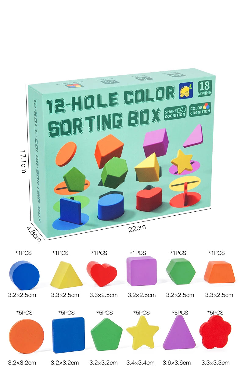 Wooden Geometric Solids Sorting Toy for Kids