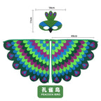 Animal Bird Wings+Mask Suit Stage Performance Peacock Owl Parrot Bird Felt Cape Halloween Bird Funny Party Cosplay Cloak