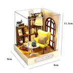 DIY 3D Puzzles Wooden Toy Miniature Dollhouse Handmade Doll House Model Building Kits Coffee House Toys For Xmas Gifts