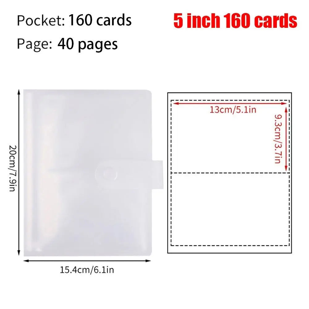 3/4/5/6 Inch 80/160 Slots Transparent Photo Album Idol Photocard Holder Idol Star Card Collect Book Creative Photo Card Holder
