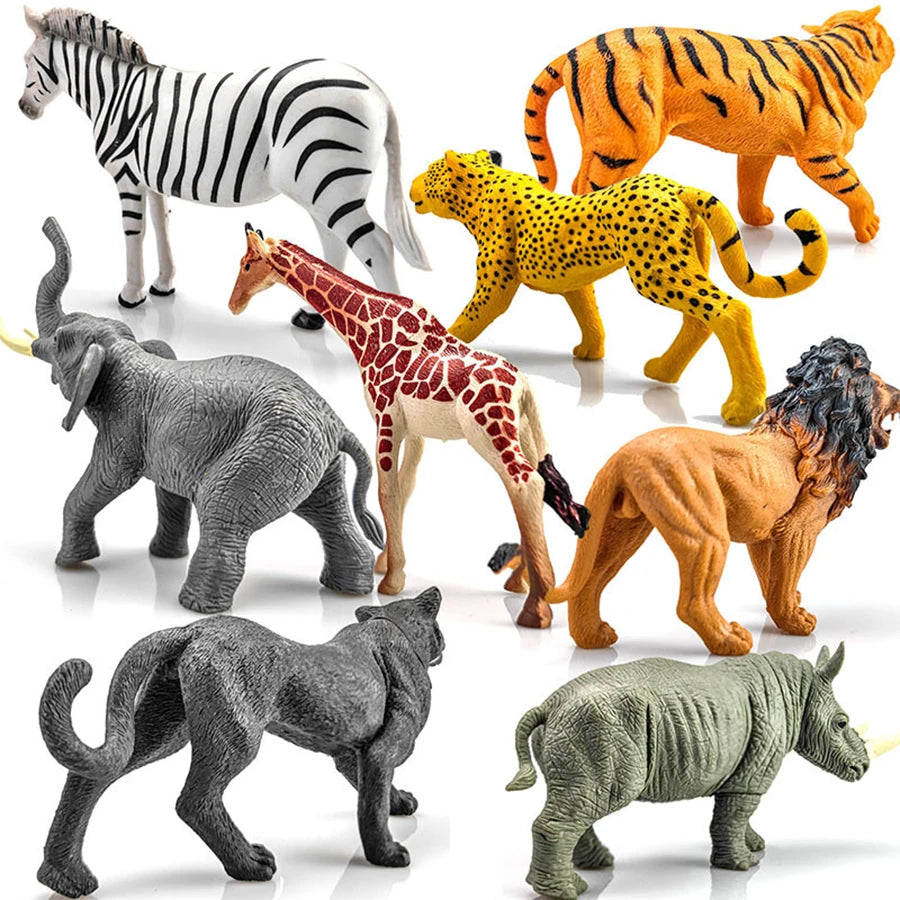 Oenux Original African Wild Animals Simulation Savage Bengal Tiger Siberian Tiger White Tiger Lion PVC Model Educational Toys