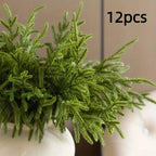 24/12pcs Artificial Cedar Sprigs - Perfect for Christmas & Winter Home Decor, Tabletop Accents
