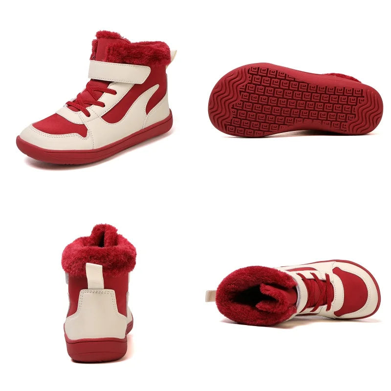 Kids Wide Toe Barefoot Snow Boots Warm Winter Minimalist Shoes