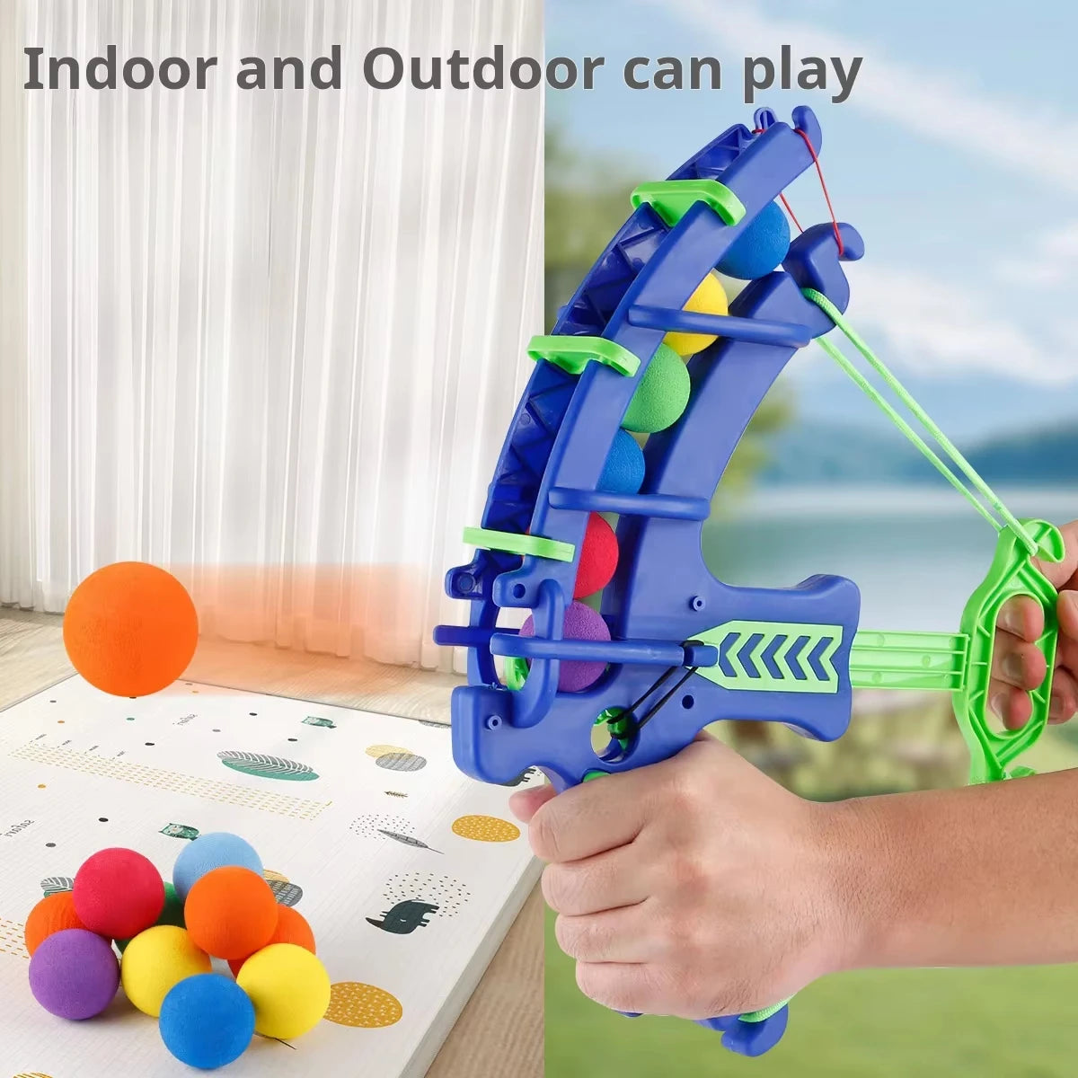 Slingshot Target Sticky Ball Dartboard Bow Arrow Set Montessori Educational Toy Throw Sport Outdoor Fidget Game