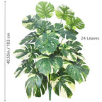 40-130cm（51.18in） Artificial Monstera Plant Fake Palm Tree Plastic Turtle Leaf Green Plant for Home Garden Room Office Decor