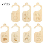 7PCS Newborn Photography Props Wooden Monthly Milestone Cards Baby Shower Gifts for Boys and Girls Photography Accessories