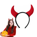 Red Devil Horns Headband Horror Animal Headpiece Cosplay Demon Halloween Party Costume Accessories Magic Wand Xmas Gifts