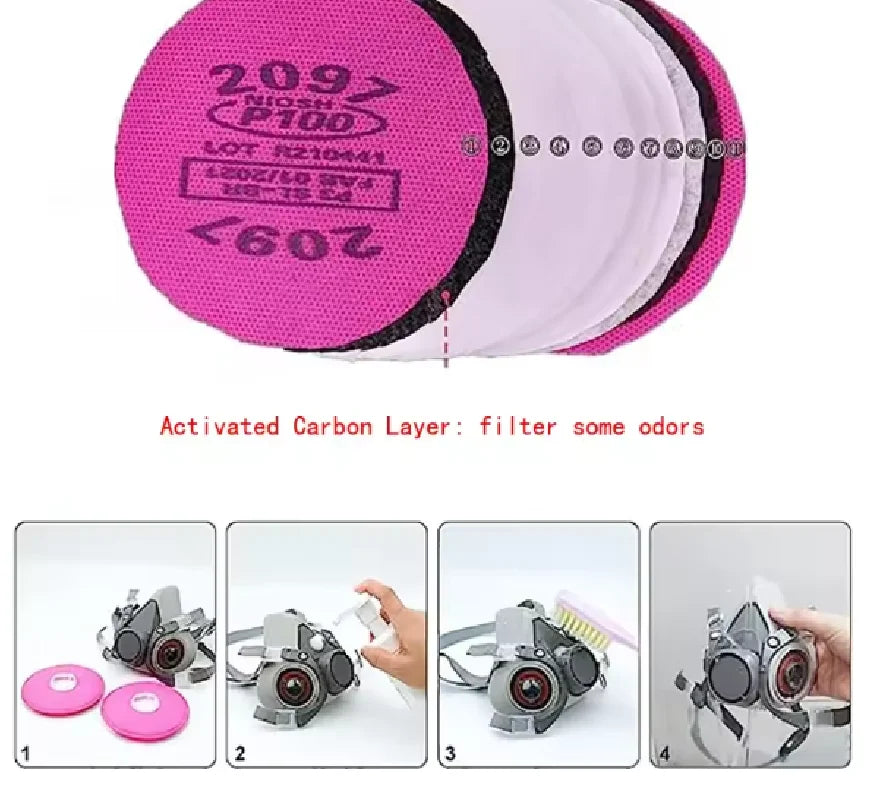 6200 Half Face Respirator Mask – Filter & Goggles Set
