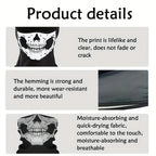 Motorcycle Balaclava Full Face Mask Skull Print Motorbike Full Face Mask Windproof Skiing Head Neck Warmer Bicycle Helmet Liner
