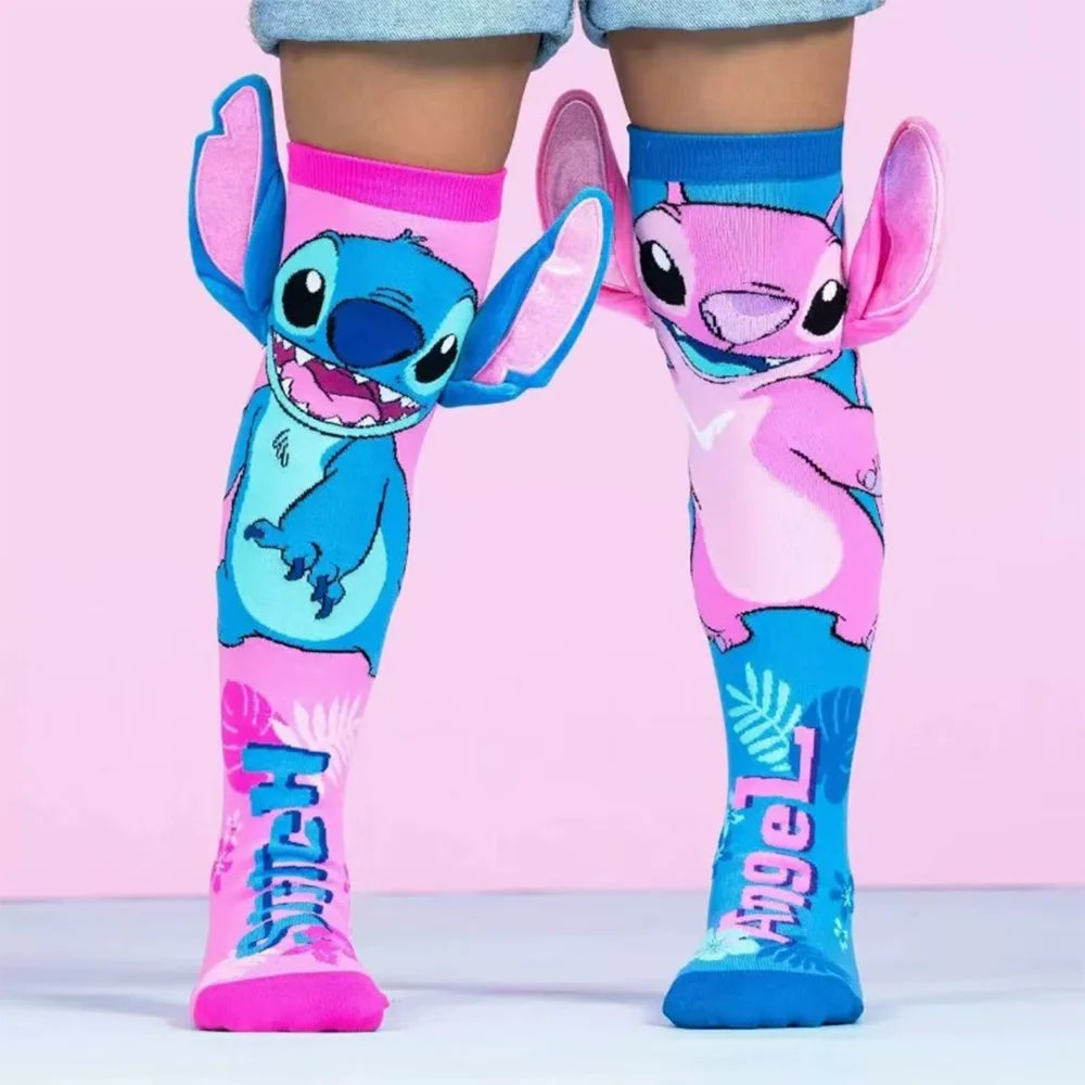 New Style Funny Disney Stitch Cartoon Anime Cartoon Character Personalized Novelty Socks Men Women Breathable Cotton Stocking