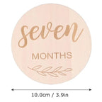 Wooden Wood Chip Month Souvenir Card Baby Growth Milestone Double Sided Laser Engraved Wooden Chip Newborn Photography Props