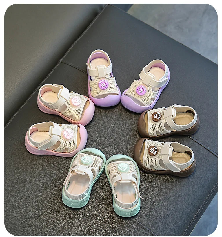 Baby First Walker Sandals Closed Toe Summer Shoes for Toddlers