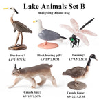 Oenux Mini Wild Forest Animals Insect Dinosaur Model Owl Fox Squirrel Hedgehog Fox Frog Figurines Cake Toppers Kid Toy Gift