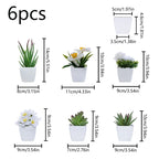 6PCS, Artificial Plants Small Bonsai, DIY Crafts desktop Windowsill Display Rack Display Decoration